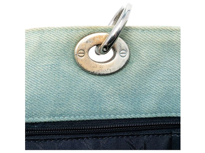 Dior Blu Grande Borsa in Denim Cannage con Manici in Acrilico Lady Dior - vista 8