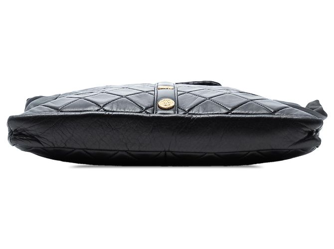 Girl Chanel Schwarze gesteppte Lammleder Schultertasche für Mädchen - Ansicht 3