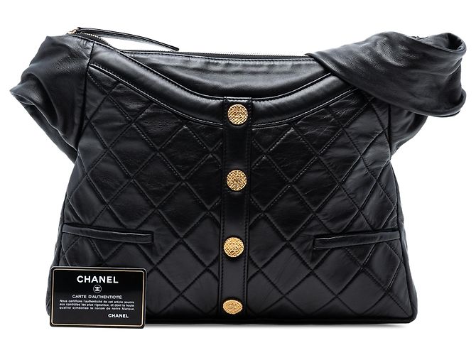 Girl Chanel Schwarze gesteppte Lammleder Schultertasche für Mädchen - Ansicht 8