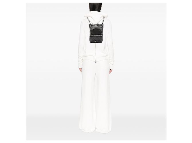 Chanel Black Small CC Calfskin Drawstring Flap Backpack - view 8