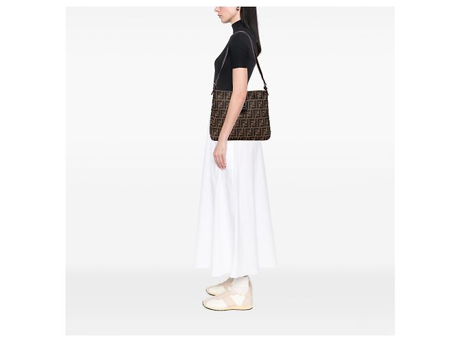 Fendi Braune Zucca Canvas Schultertasche - Ansicht 11
