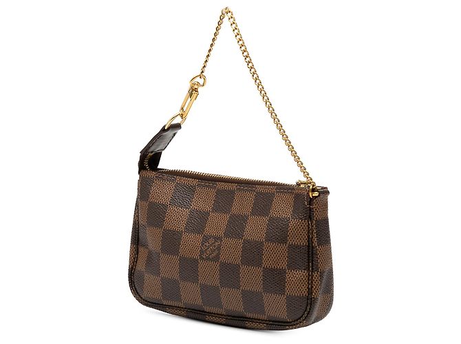 Mini Pochette Accessoires Louis Vuitton in Damier Ébène Marrone - vista 2