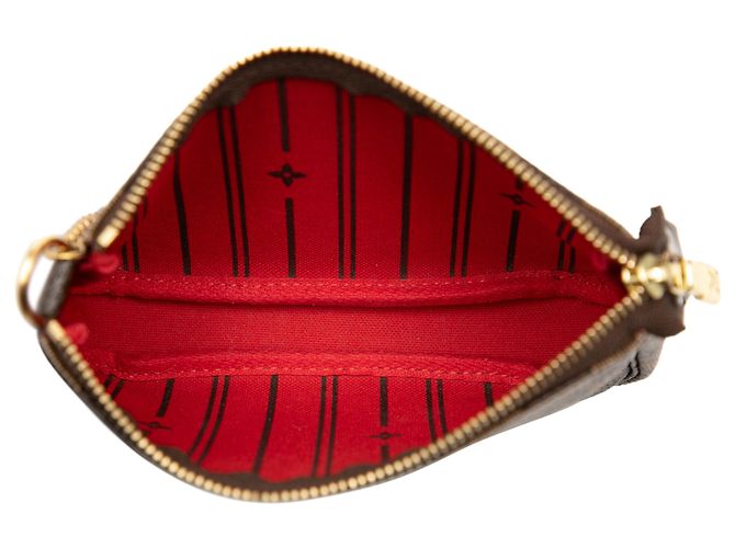 Mini Pochette Accessoires Louis Vuitton in Damier Ébène Marrone - vista 4