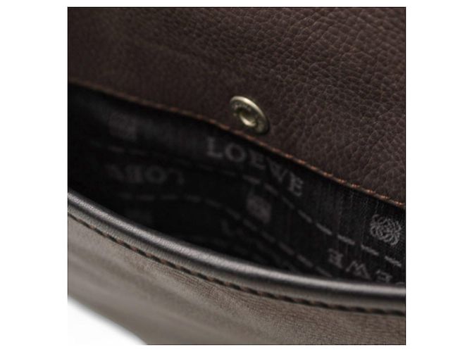 Borsa a Spalla Loewe Anagram in Marrone Scuro - vista 10