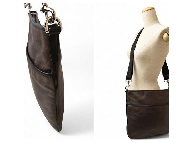 Borsa a Spalla Loewe Anagram in Marrone Scuro - vista 3