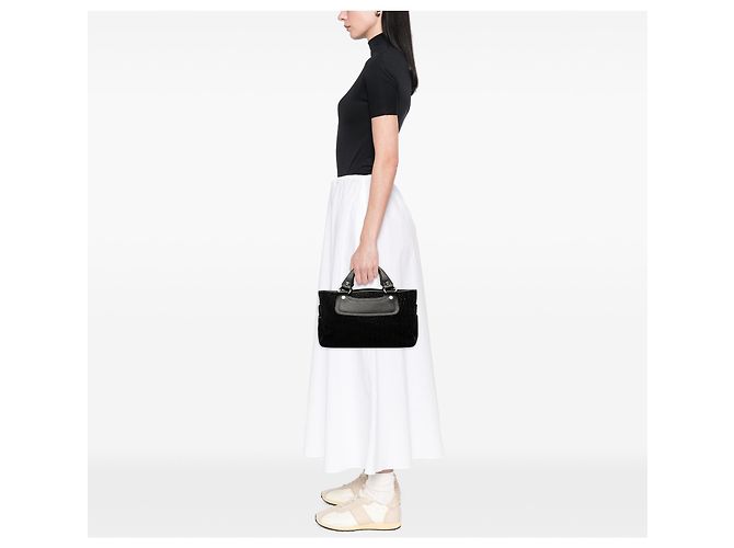 Céline Borsa Boogie in suede Macadam nera Celine Nero - vista 8