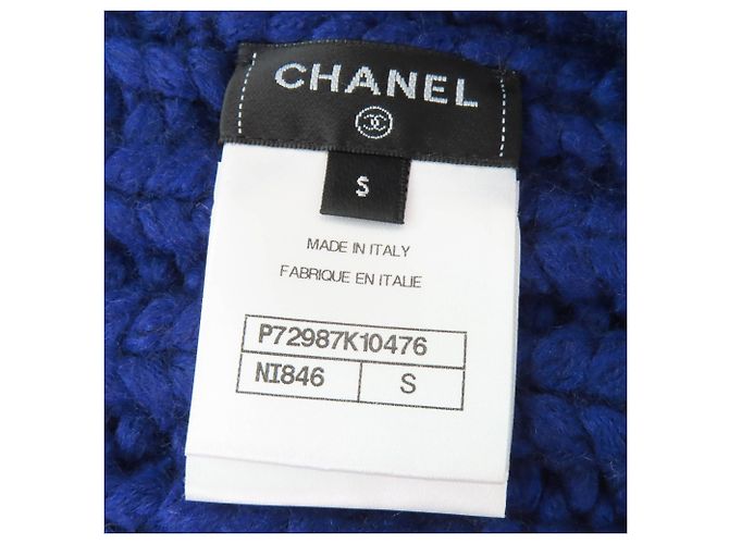 Set di scaldacollo e scaldabraccia in maglia Chanel Blu - vista 10