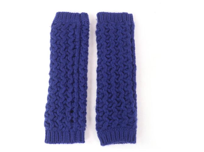 Set di scaldacollo e scaldabraccia in maglia Chanel Blu - vista 5