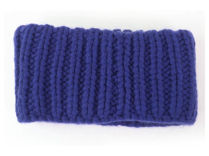 Set di scaldacollo e scaldabraccia in maglia Chanel Blu - vista 7