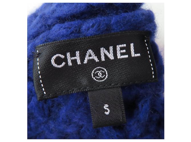 Set di scaldacollo e scaldabraccia in maglia Chanel Blu - vista 9
