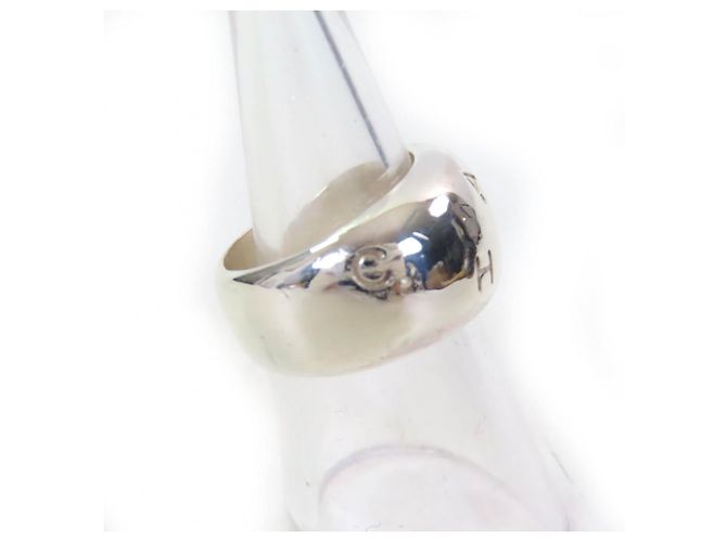 Anello Largo con Logo Inciso SV925 di Chanel Argento - vista 3
