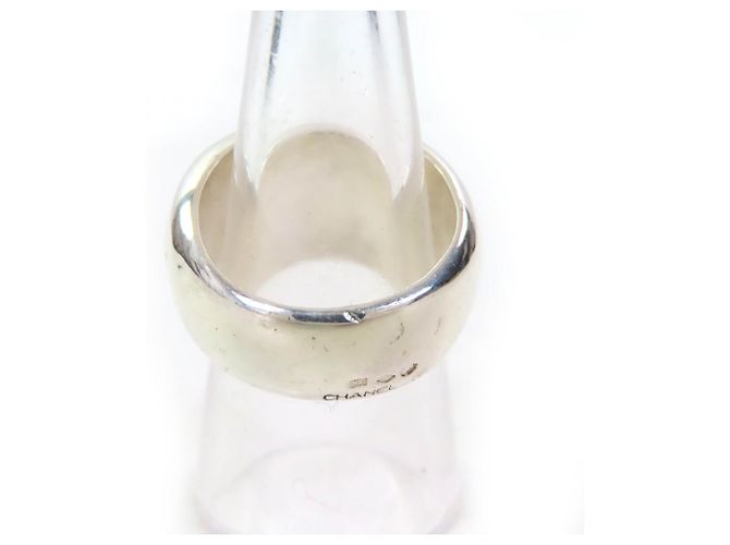 Anello Largo con Logo Inciso SV925 di Chanel Argento - vista 4