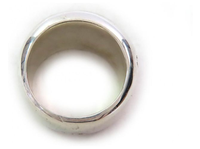 Anello Largo con Logo Inciso SV925 di Chanel Argento - vista 5