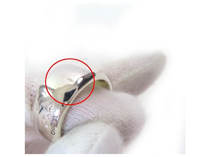 Anello Largo con Logo Inciso SV925 di Chanel Argento - vista 9