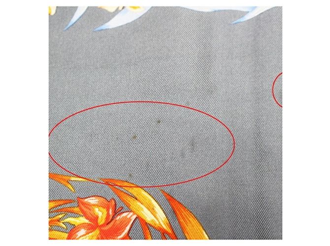 Hermès Seidenschal - Design Blühendes Pferd Braun Blau Orange - Ansicht 6