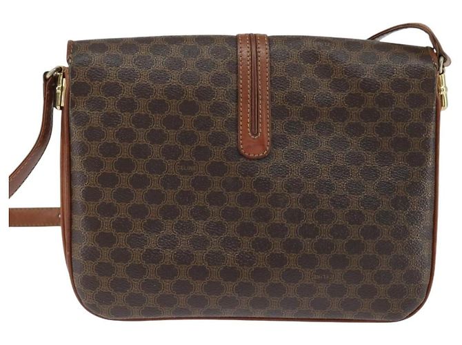 Céline Borsa a Spalla Celine Macadam in Pelle PVC Marrone - vista 2