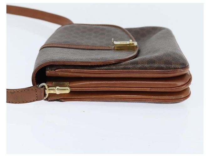 Céline Borsa a Spalla Celine Macadam in Pelle PVC Marrone - vista 3