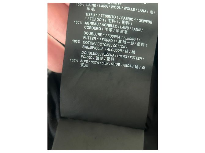 Saint Laurent Wolljacke mit Lederbesatz Schwarz Weiß - Ansicht 7