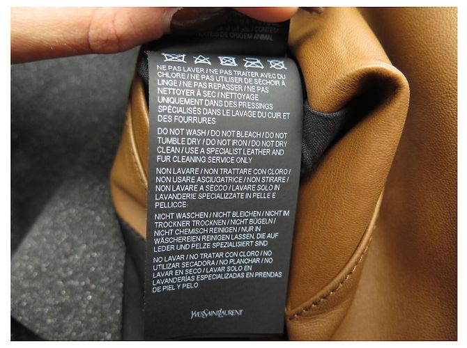 NUEVO RARO TRENCH LARGO SAINT LAURENT 740485 36 S ABRIGO DE CUERO CAMEL Camello - vista 24