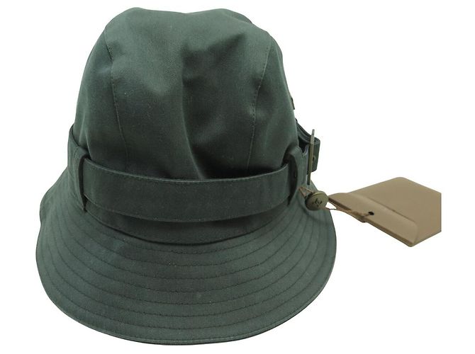 NEUER LOUIS VUITTON HUT GRÖSSE 60 AUS SCHWARZEM BAUMWOLL MIT DAMIER-INNENFUTTER - Ansicht 10