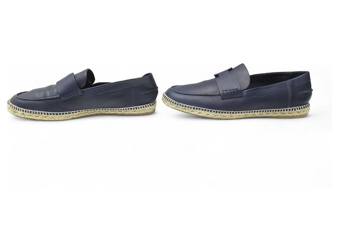 Hermès MOCASSINI ESPADRILLES HERMES TRIP 46 IN PELLE BLU Blu navy - vista 2
