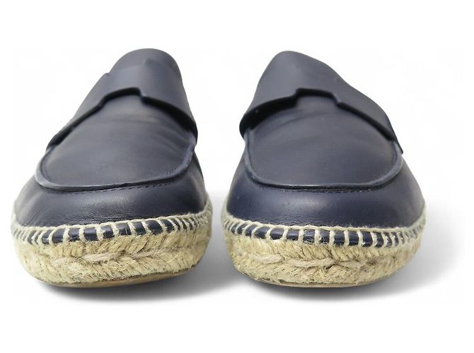 Hermès MOCASSINI ESPADRILLES HERMES TRIP 46 IN PELLE BLU Blu navy - vista 4