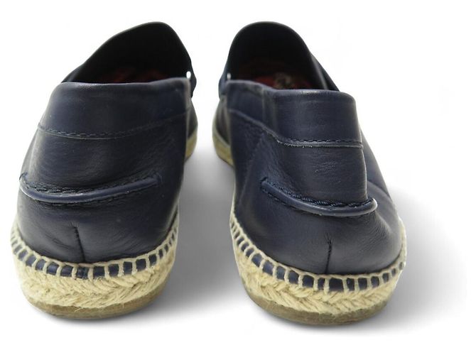 Hermès MOCASSINI ESPADRILLES HERMES TRIP 46 IN PELLE BLU Blu navy - vista 5