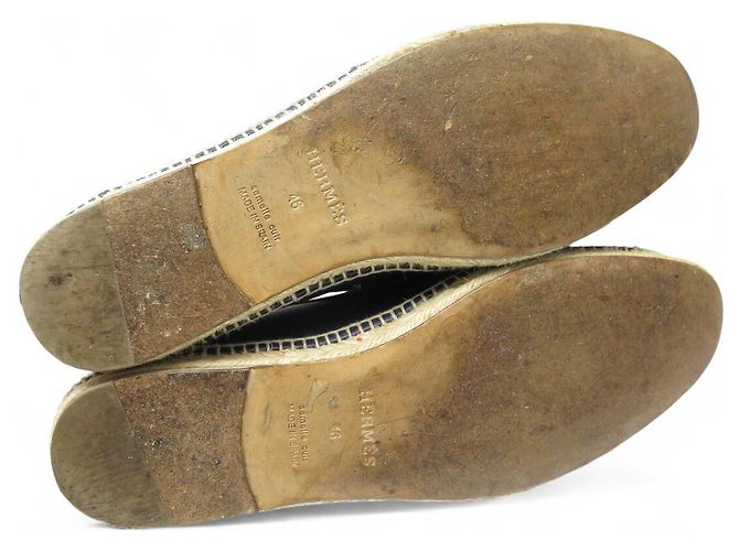 Hermès MOCASSINI ESPADRILLES HERMES TRIP 46 IN PELLE BLU Blu navy - vista 6