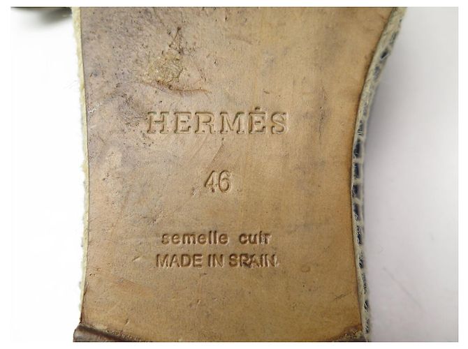 Hermès MOCASSINI ESPADRILLES HERMES TRIP 46 IN PELLE BLU Blu navy - vista 7