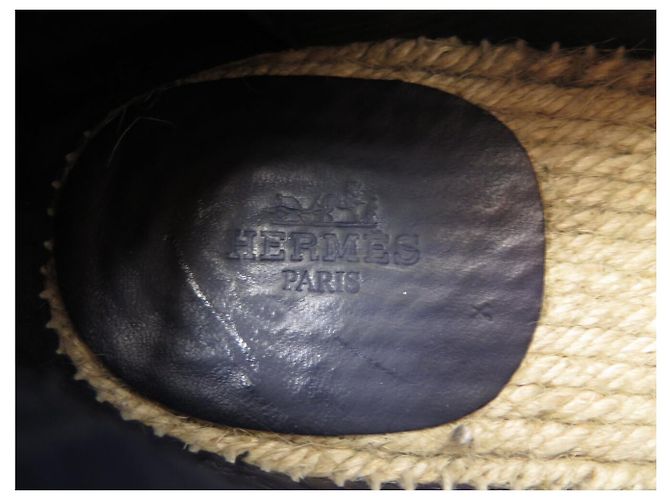 Hermès MOCASSINI ESPADRILLES HERMES TRIP 46 IN PELLE BLU Blu navy - vista 8