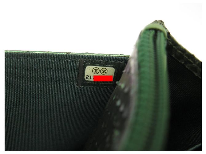 SAC A MAIN CHANEL WALLET ON CHAIN ED LIMITEE CUIR PYTHON BANDOULIERE WOC BAG Vert - vue 15