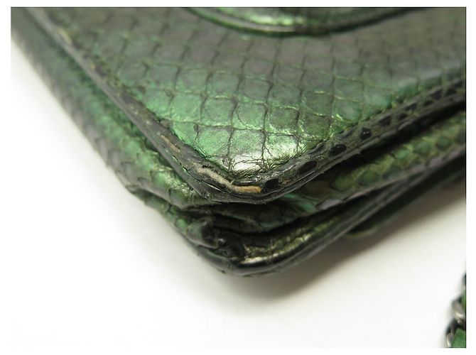 SAC A MAIN CHANEL WALLET ON CHAIN ED LIMITEE CUIR PYTHON BANDOULIERE WOC BAG Vert - vue 19
