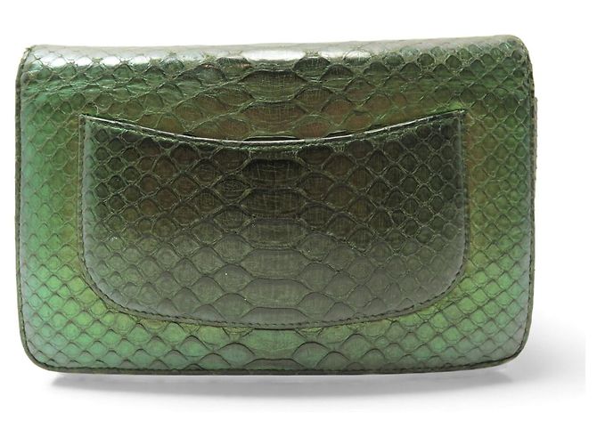 SAC A MAIN CHANEL WALLET ON CHAIN ED LIMITEE CUIR PYTHON BANDOULIERE WOC BAG Vert - vue 2