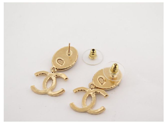 NUOVE ORECCHINI CHANEL LOGO CC PENDETE PIETRE DORATE D'oro - vista 5