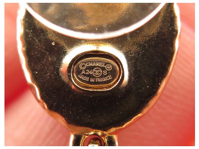 NUOVE ORECCHINI CHANEL LOGO CC PENDETE PIETRE DORATE D'oro - vista 6