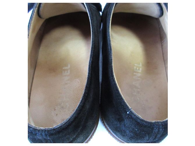 Timeless Scarpe flat in suede con lacci Chanel Coco Mark Nero - vista 13