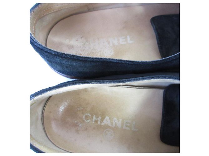 Timeless Scarpe flat in suede con lacci Chanel Coco Mark Nero - vista 5