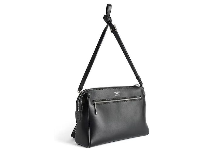 Balenciaga BORSA MESSENGER NERA PICCOLA CON ZIP BEL AIR PER UOMO Nero - vista 12