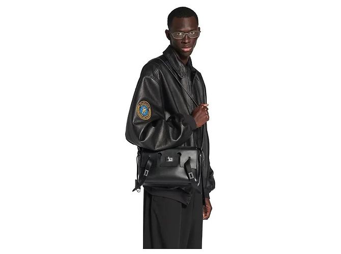 Balenciaga BORSA MESSENGER NERA PICCOLA CON ZIP BEL AIR PER UOMO Nero - vista 7