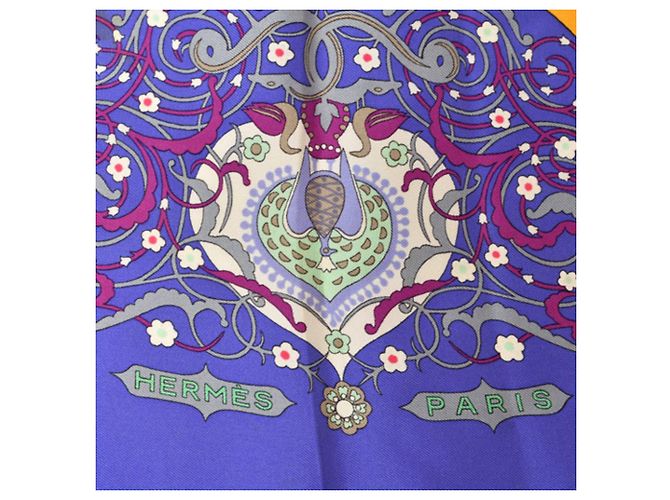 Hermès Carré 90 Seidenschal Blau - Ansicht 8