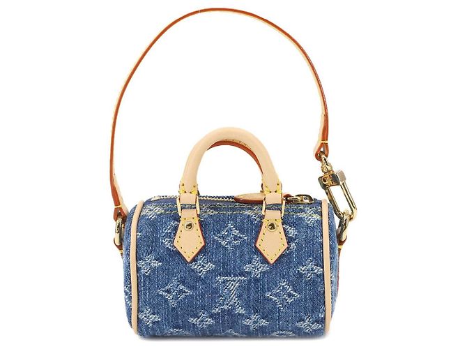 Portachiavi Micro Speedy LV x TM di Louis Vuitton Blu Monogramma - vista 3