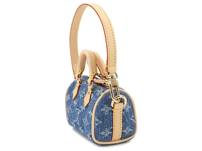 Portachiavi Micro Speedy LV x TM di Louis Vuitton Blu Monogramma - vista 4