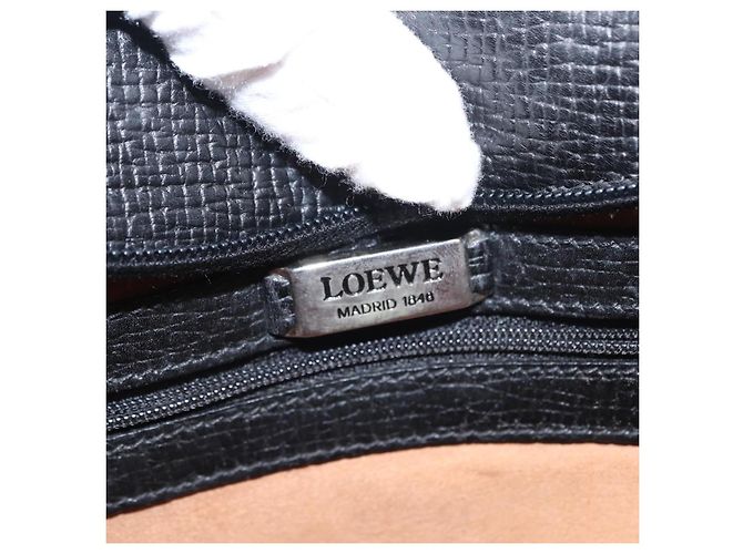 Bolso de Hombro Vintage Loewe de Cuero Negro - vista 6