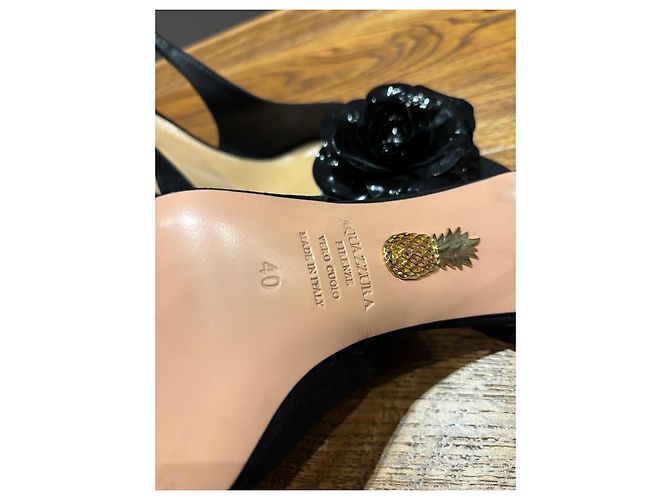 Aquazzura Camoscio Nero 40 - vista 3