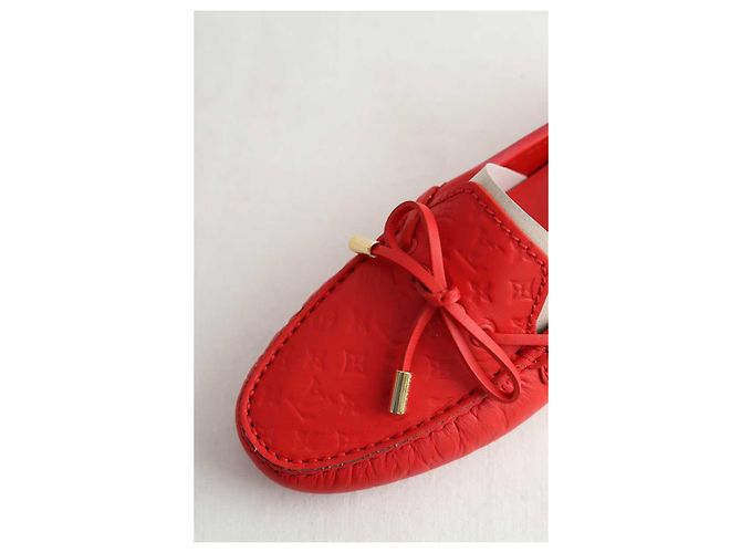 Louis Vuitton Mocassini in pelle rossi Rosso - vista 4