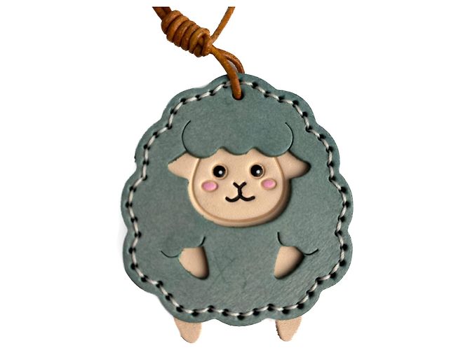 Autre Marque Charm aus Leder Schaf mehrfarbig Blau - Ansicht 4
