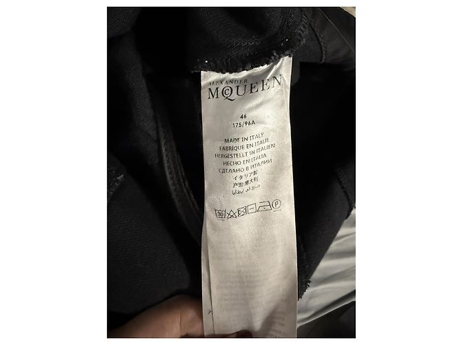 Alexander McQueen Mini Kleid aus schwarzem Denim - Ansicht 2