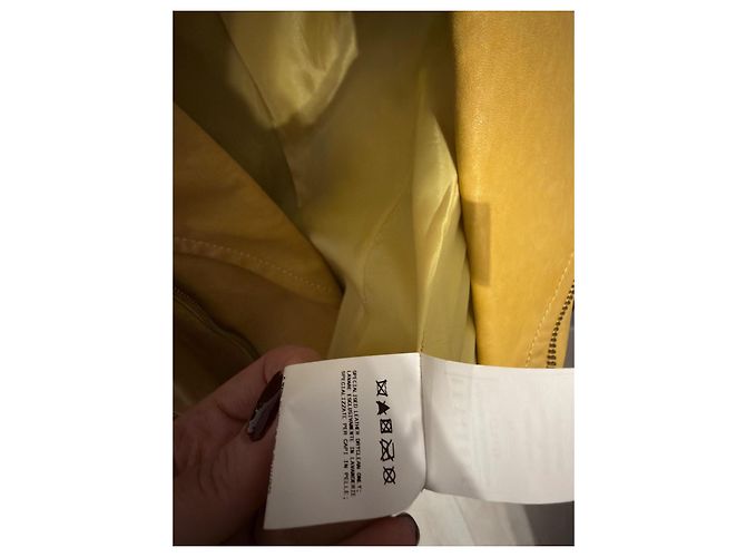 Pierre Balmain Leder Bomberjacke Gelb - Ansicht 5