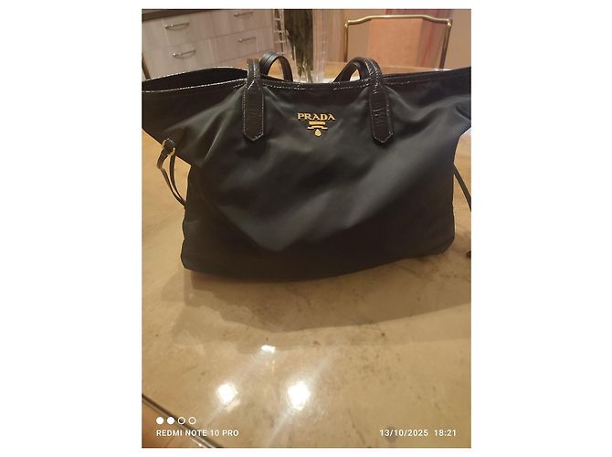 Borsa tote Prada in nylon nero - vista 5
