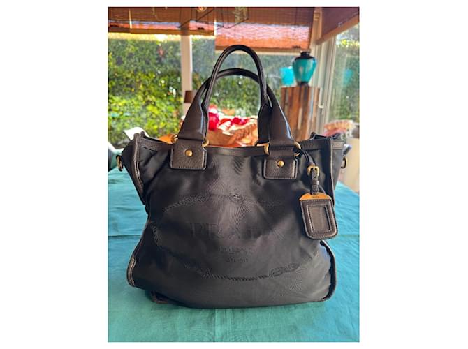 Borsa tote Prada nera in poliammide Nero - vista 2